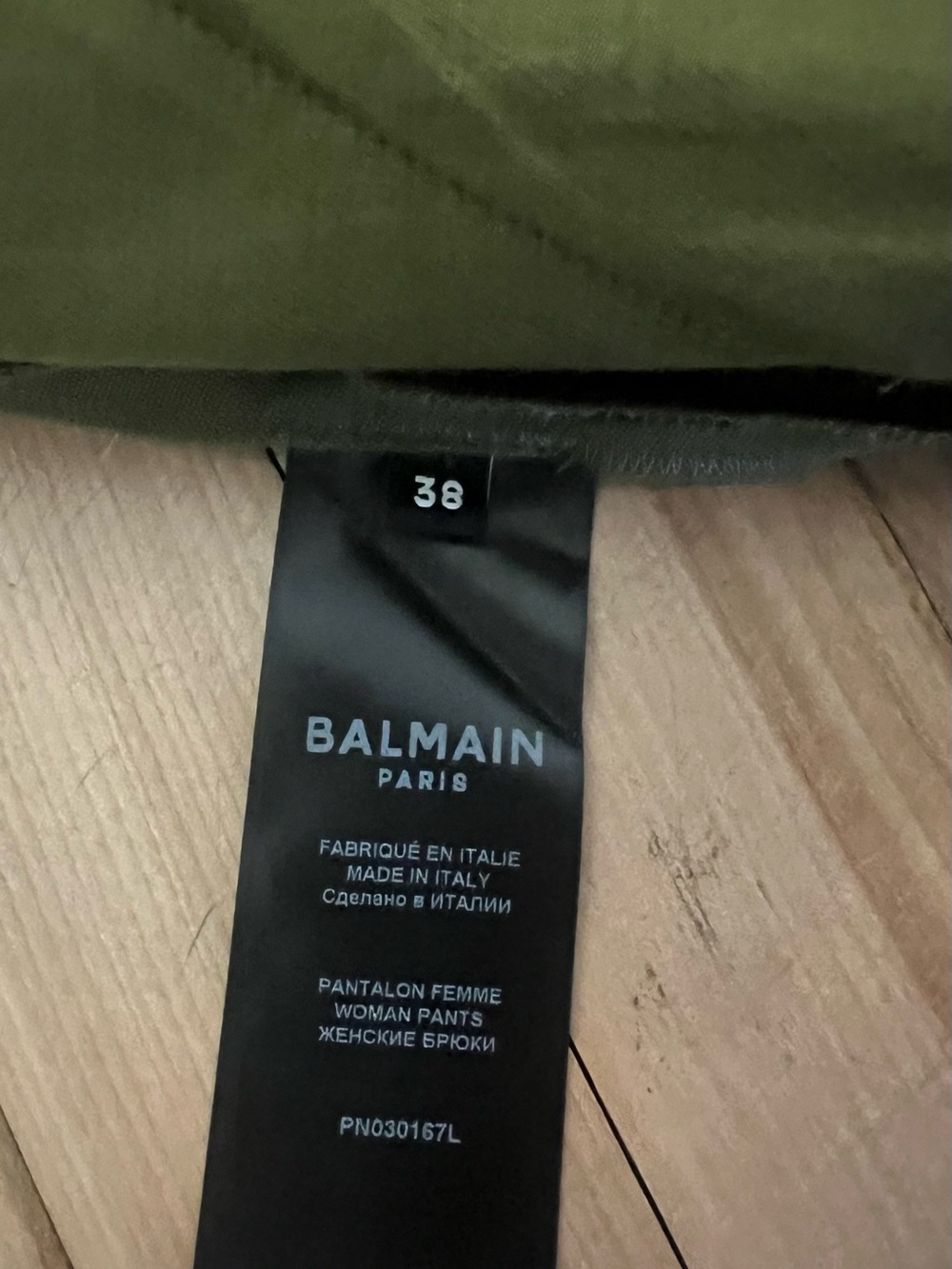 Balmain Olive Green High-Waist Pants - Picture 6 of 10